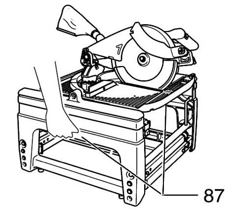 59 60 ENGLISH 82. Right angle cut 83. Mitre cut 84. Bevel cut 85. Compound cut (both bevel and mitre) 58. Mitre guide 59.