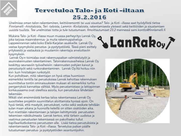 tiin lehtimainontaa sekä sosiaalista mediaa. Markkinoinnin aikataulu toteutui seuraavanlaisesti: 11.1.2016 Markkinoinnin suunnittelu 26.1.2016 Talo- ja Koti illan mainoksen julkaisu HouseCentren Facebook sivuilla.
