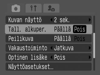 Alkuperäisten kuvien tallentaminen Kun kuvaat stillkuvia Korostettu väri- tai Värivaihto-tilassa, voit tallentaa värikorjattujen kuvien lisäksi myös alkuperäiset kuvat, joiden värejä ei ole muutettu.