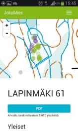 Kuva 4. JokaMies-sovelluksen tuloskortti. JokaMies-mobiilisovellus on tarkoitettu metsäammattilaisten lisäksi erityisesti metsänomistajille kustannustehokkaaksi metsänmittaustyökaluksi.