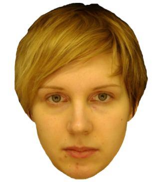 katseen kasvokuvaärsykkeissä. Kuvien muokkaamiseen käytettiin PaintShop Pro -kuvankäsittelyohjelmaa. Kuva 1. Kasvokuvat, joissa neutraali kasvonilme suoralla ja käännetyillä katsesuunnilla. Kuva 2.