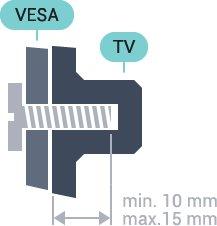 2 VESA MIS-F 400 x 200, M6 Asennus Valmistelu Irrota ensin neljä muovista ruuvisuojusta TV:n takana olevista kierreholkeista.