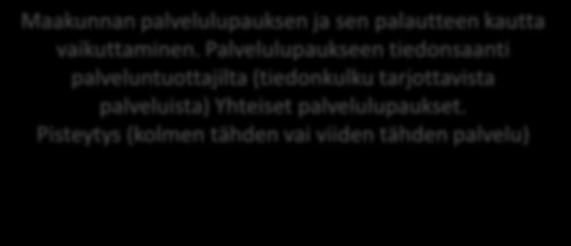 Ehdotus (järjestäjä) ja palvelutuottajan osallistumisen malleiksi OSALLISUUS ON KUULUMISTA, KUULLUKSI TULEMISTA JA VAIKUTTAMISTA 1) Tietoa tuottamalla ja sitä hyödyntämällä mahdollistetaan ihmisten