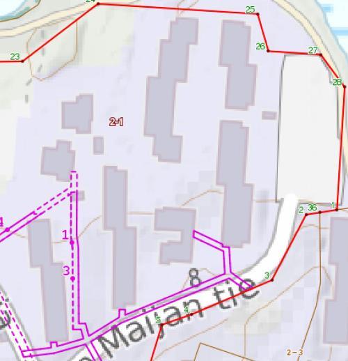 Tonttikartta Servin Maijantie 10: - Huoneistoala 4667 m2-102 asuntoa - Perheasuntoja 98 kpl Servin Maijantie 12: - Kaksi rakennusta - Huoneistoala 6852 m2-146