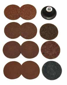 286-75212 6 416240 671339 54106 47-osaisella laikkapaketilla Portaaton pyörimisnopeudensäätö Pyörimisnopeus 18000 rpm Paino 0,6 kg Sarjan sisältö: 50 mm roloc tukilaikka 3 x5 kpl Puhdistuslaikkoja: