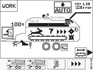 POWER CONTROL - OHJAUS 10. Täyttöasteen näyttö (lisävaruste) 11 11. Tyhjännysautomatiikka käytössä*/ei käytössä. Jos kuvake näkyy, on lastausautomatiikka käytössä. 12.