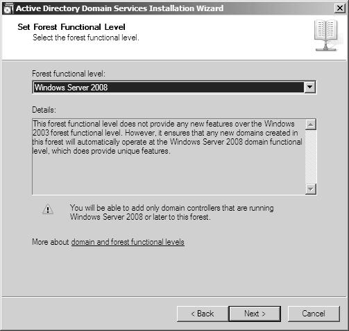 31 Forest functional level määrittää mitä versioita Windows Server -palvelimesta voidaan lisätä samaan verkkotunnukseen.