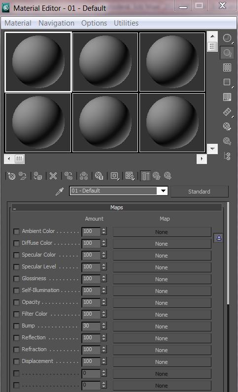 Kuva 1: 3Ds Maxin Material editorissa voi määrittää mallille erilaisia materiaaleja ja muokata niiden ominaisuuksia.