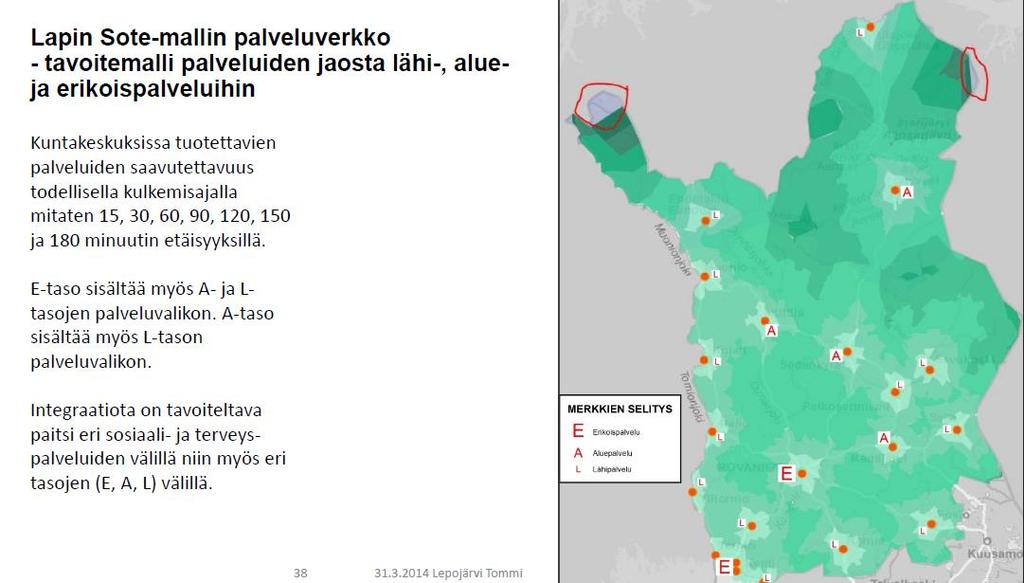 Saavutettavuus aikavyöhykkeittäin - Sote-Tuotantoalueista ja - rakenteesta päättäminen kuuluu tulevalle itsehallinto-alueelle.