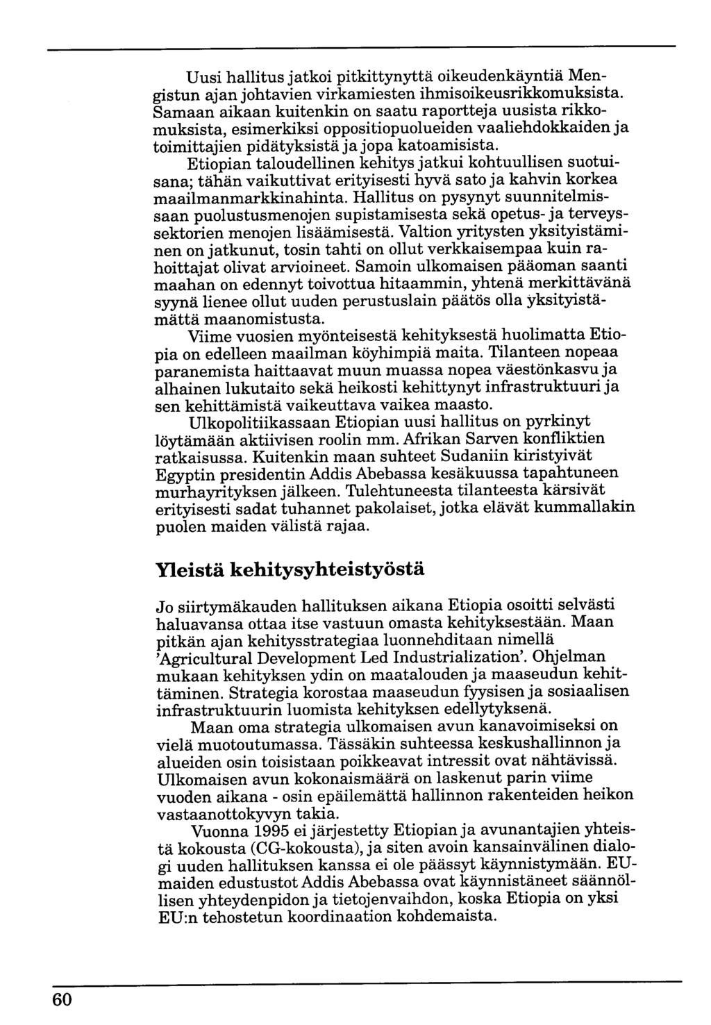 Uusi hallitus jatkoi pitkittynyttä oikeudenkäyntiä Mengistun ajan johtavien virkamiesten ihmisoikeusrikkomuksista.