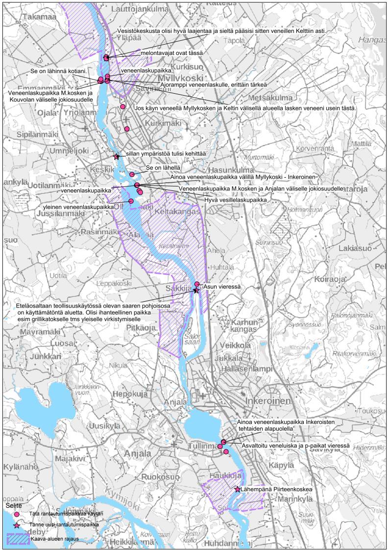 Kuva 5 Rantautumispaikat