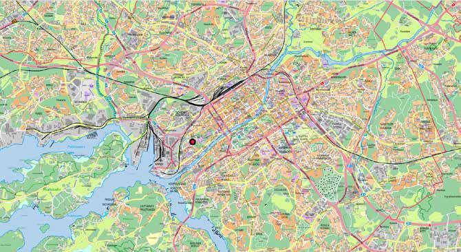 Karttaote Tutkimusalueen sijainti (punaisella ympyrällä).