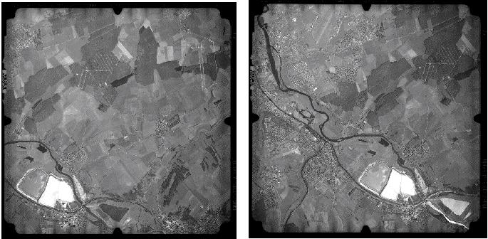 Korkeusmallin tiedonkeruu kuvablokissa. Korkeusmalliesimerkki, Nancy. Kuvausmittakaava on 1 : 30 000, kuvat digitoitu 0.