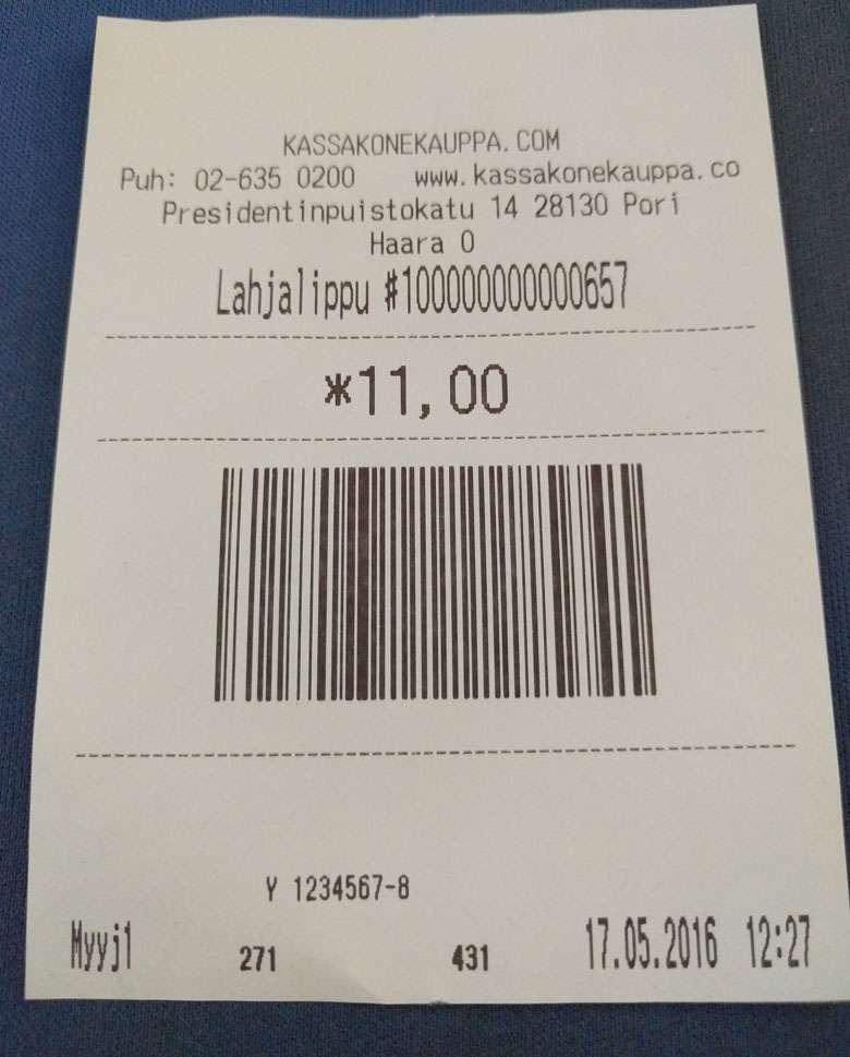 Kiekko hälyttää asiakkaan hakemaan tilauksensa noutopisteestä. Kuponki/Lahjalippu Toimii lahjakortin tapaan.