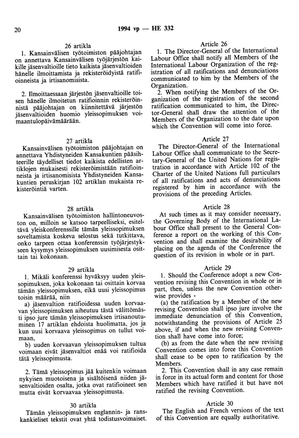 20 1994 vp - HE 332 26 artikla 1.