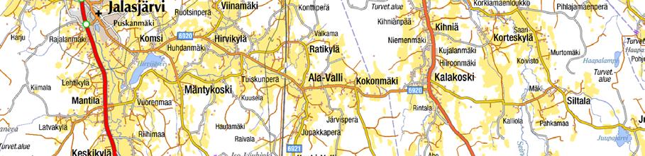 Suo rajoittuu pohjoisessa Peräseinäjoki Jalasjärvi maantiehen nro 672. Alue sijoittuu peruskarttalehdille nrot 2221 08 ja 11. Haukinevan tuotantokelpoinen pinta-ala on 1218 ha.
