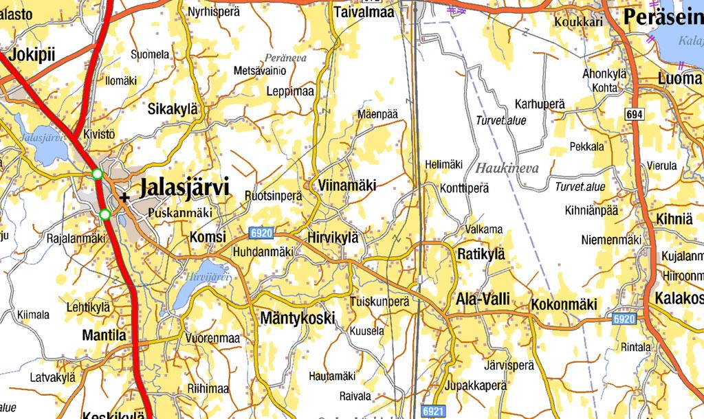 Vapo Oy 7 (34) YVA-ALUE 42.043 42.083 42.072 42.084 42.085 500 m 1000 m YVA-ALUE 225 ha 42.081 42.086 42.058 42.051 42.088 Kuva 2. Haukinevan YVA-alueen sijainti vesistöalueilla 2.