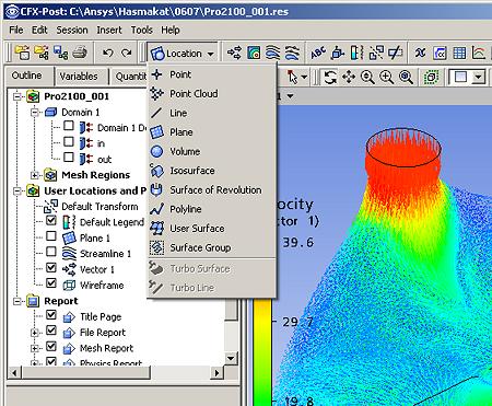 35 (54) Tämä voidaan varmentaa monitoroimalla haluttua suuretta laskennan aikana. (ANSYS CFX-Solver User s Guide 2006, 66) Laskennan valmistuttua CFX-Solver tuottaa tuloksista.res- ja.