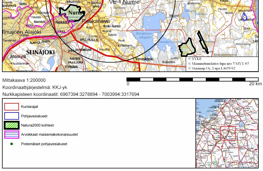 tarkastelualue 10 km etäisyydellä hankkeen