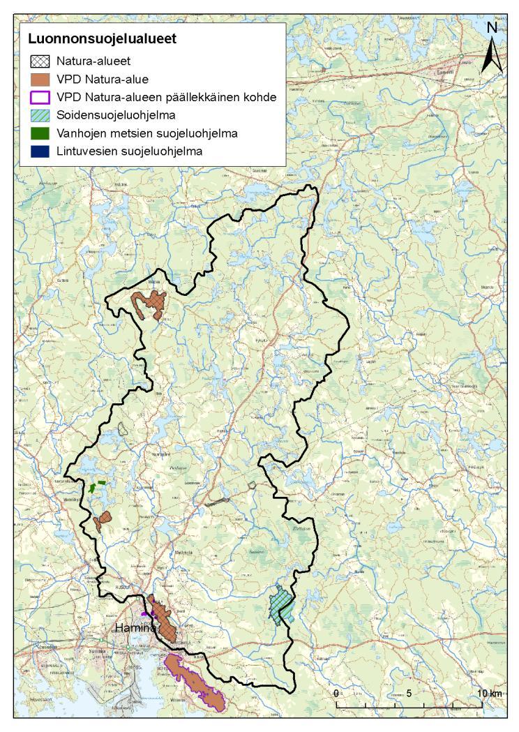 SYKE; Maanmittauslaitos lupa nro 7/MML/10; Affecto Finland Oy, Karttakeskus, Lupa L4659 Kuva 4. Luonnonsuojelualueet Vehkajoki vesistöalue. 2.