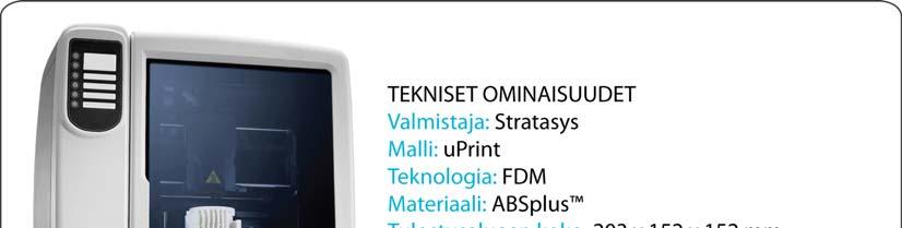 4.3 3d-työpöytätulostimet 4.3.1 uprint uprint on Stratasysin Dimension-sarjan tulostimien pienin laite. Tulostin maksaa noin 12 000.