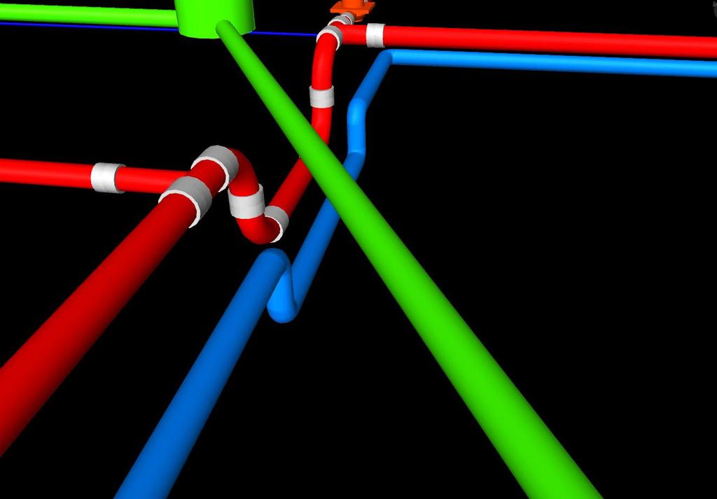 6.5 3D-mallinnus Jokaisesta tekemästäni suunnitelmasta tein myös 3D-mallinnukset kahdella eri ohjelmalla. Mallinnukset tapahtuivat NavisWorks-Simulate ja PDMS-ohjelmilla.