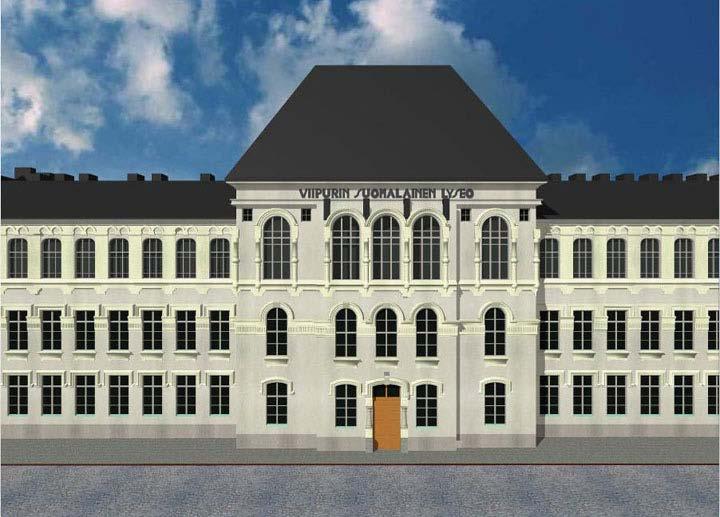 119 Koulurakennus rakennettiin vuosina 1883 85 pietarilaisen arkkitehti N. A. Courvoisierin laatimien suunnitelmien mukaan venäläiseksi siviililukioksi.