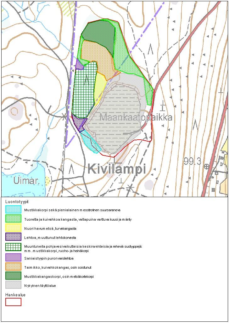 FCG SUUNNITTELU JA TEKNIIKKA OY Luontoselvitys 9 (13) Kuva 3. Selvitysalueen luontotyypit.