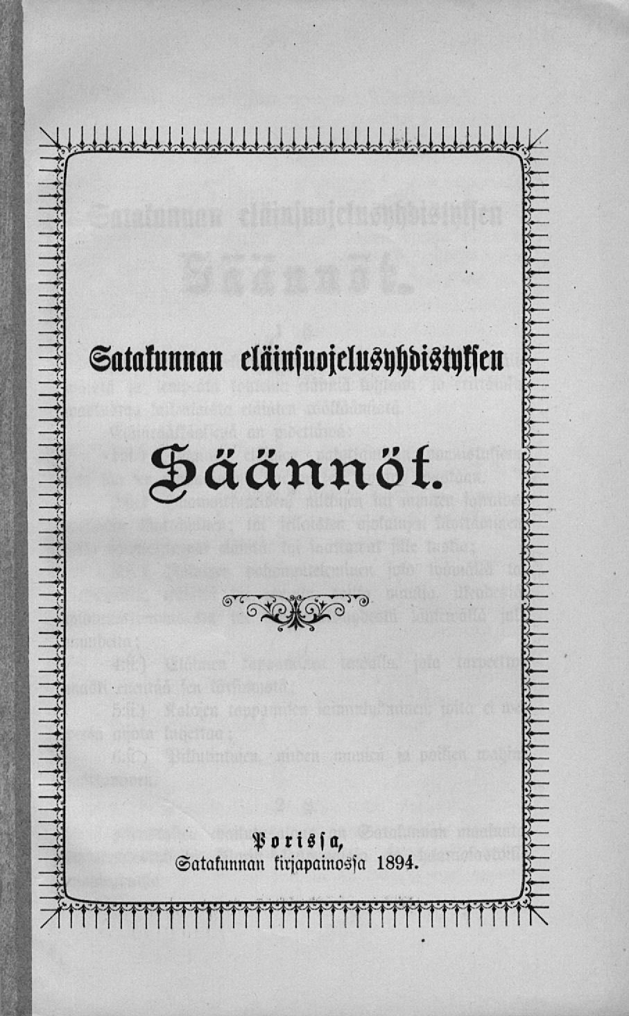 mm «Satakunnan eläinsuojelusyhdistyksen