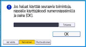 2. Aluksi Laitteelle kirjautuminen Kun todennusnäyttö avautuu Todennusnäyttö avautuu, jos perustodennus, Windows-todennus tai LDAP-todennus on käytössä.