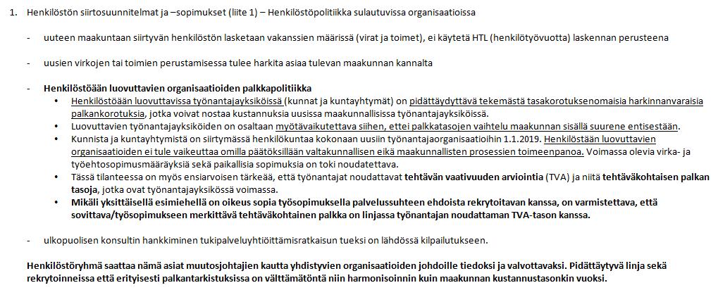 Henkilöstöään luovuttavien organisaatioiden