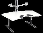 PÖYDÄT Salli Compact Pieni ja helposti liikuteltava pöytä (2 pyörää) kotiin tai toimistoon Pöytälevy 120 x 80 x 2,5 cm, 3D-laminoitu MDF Värit: valkoinen, vaaleanharmaa Mahakolo antaa tukea käsille