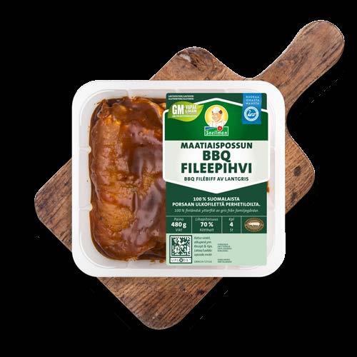 Kaikki pihveissämme käytetty liha tulee suomalaisilta perhetiloilta, joissa maatiaispossua ei ruokita lainkaan geenimanipuloidulla rehulla. Lämmitä grilli, paista ja nauti!