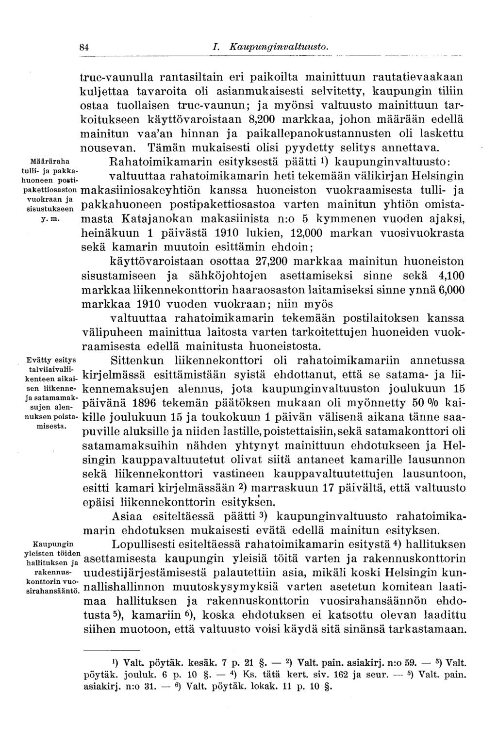 84 I. Kaupunginvaltuusto.