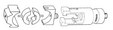 34 1. Ulompi. 2. Leuat. 3. Sisempi. 4. Puristuspää. leukapidike leukapidike 4.5.4 Novopress Novopressillä on hydraulisten puristimien lisäksi käytössä sähköhydraulinen, akkukäyttöinen HPA 400.