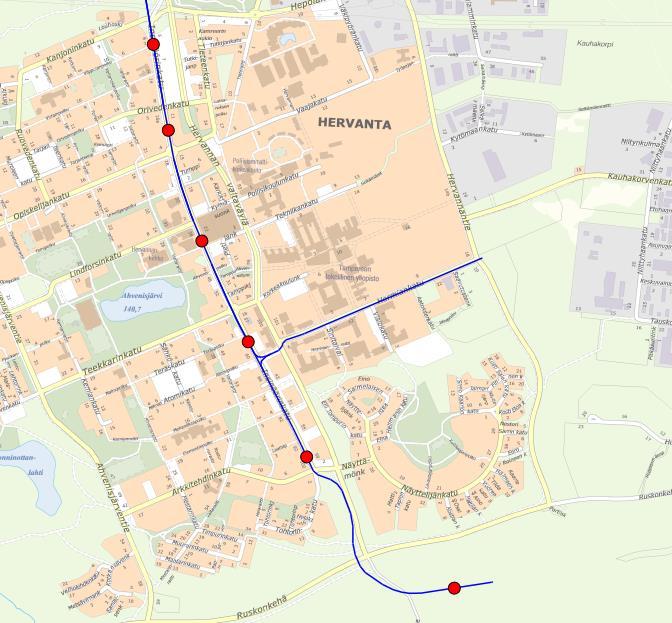 Lohko 4, Hervanta Lohko 5, varikko Vuonna 2017 alkavat työt 04/2017 Insinöörinkatu (Kanjoninkatu Opiskelijankatu ja Teekkarinkatu Atomipolku) Hermiankatu ja Atomipolku ~11/2017 Varikko,