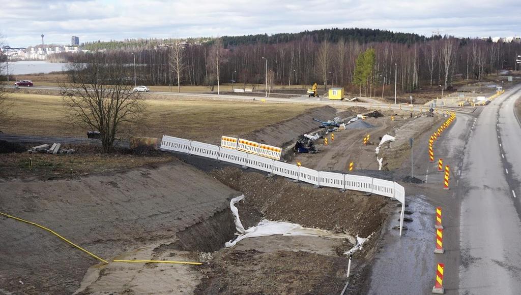 Rakennustyöt Sotilaankadun liittymän alueella, Hervannan