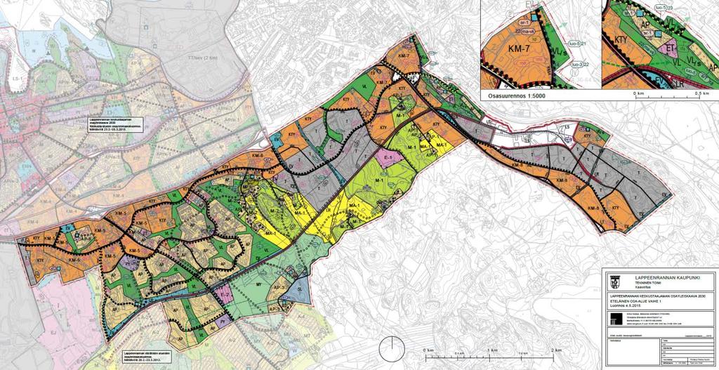 4. keskustaajaman osayleiskaava 2030, eteläinen osa-alue keskustaajamaan ollaan laatimassa maankäyttö- ja rakennuslain mukaisia oikeusvaikutteisia osayleiskaavoja, joiden tavoitevuosi on 2030.