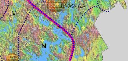 teen pohjoisosien kallioista, kumpumoreenista sekä drumliinimäistä. Näiden muodostamien metsäisten selänteiden välissä on kapeita vesireittejä sekä laajoja yhtenäisiä savikoita.