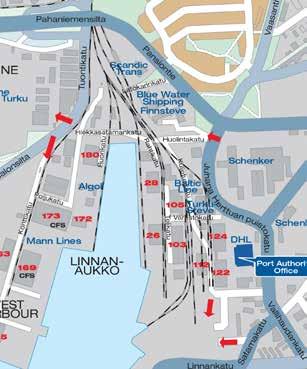 Linnanaukko The Linnanaukko area serves the Port s unit cargo transports as well as lo-lo and bulk transports. There are several truck terminals in the port area.