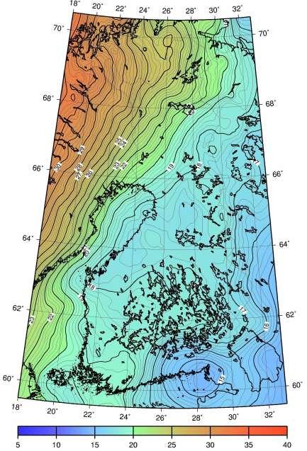 12 liösumman menetelmää käyttäen ja sitä suositellaan käytettäväksi N2000-korkeusjärjestelmän kanssa (Hakala 2016a, 14.