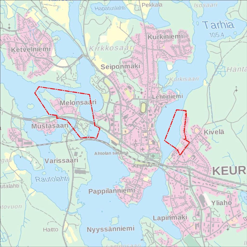 ãòáé êîéêñéǧééóááêåéáéëêïééîáêéïáèéçééòé Suunnittelualue koostuu kahdesta osasta, jotka sijaitsevat Melonsaaressa ja Kivelässä.