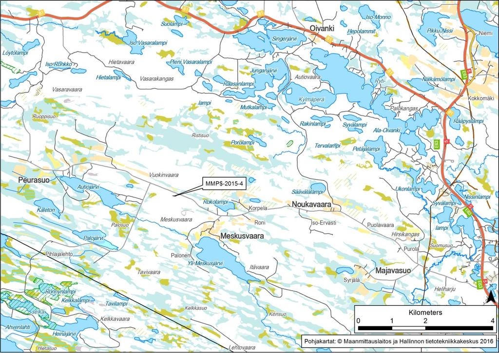 GEOLOGIAN TUTKIMUSKESKUS 14 Vuokinvaara etelä Kunta: Kuusamo Havaintotunnus: MMP$-2015-4 Koordinaatit: X: 588496 Y: 7323538