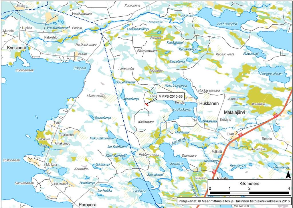 GEOLOGIAN TUTKIMUSKESKUS 17 Kalliovaara Kunta: Kuusamo Havaintotunnus: MMP$-2015 38 Koordinaatit: X: 573980 Y: