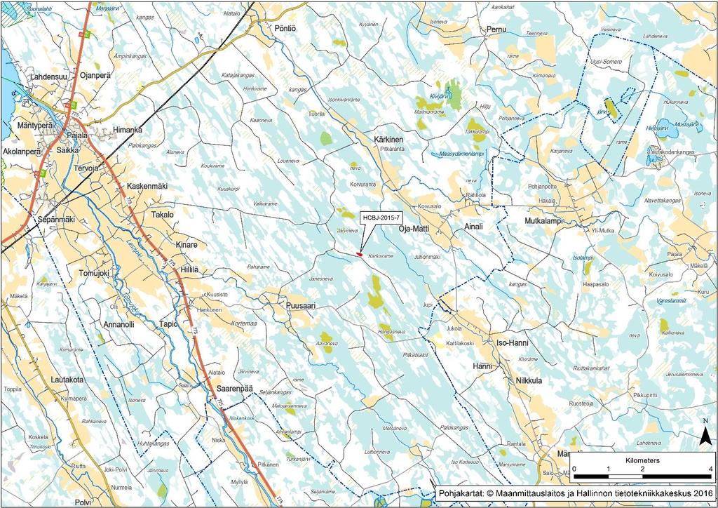 GEOLOGIAN TUTKIMUSKESKUS 27 Kärkisräme Kunta: Kalajoki Havaintotunnus: HCBJ-2015 7 Koordinaatit: X: 345534 Y: 7104609 Laatuluokka testattu: