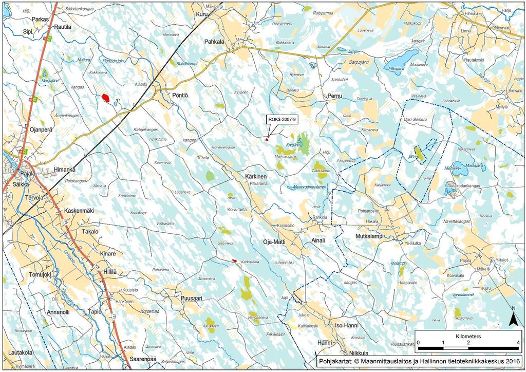 GEOLOGIAN TUTKIMUSKESKUS 29 Kohnankalliot Kunta: Kalajoki Havaintotunnus: ROK$-2007-9 Koordinaatit: X:346772 Y:7109454 Laatuluokka testattu: III