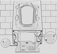 2. INSTALLATION l Release the power chord and drain hose from the securing clip at the rear of the machine.