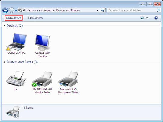 Yhdistä tietokone tulostimeen Bluetooth-yhteyden kautta Windows 7 -tietokoneen yhdistäminen tulostimeen 1.