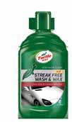 TURTLE WAX GREENLINE SARJA Edistyksellistä TUOTETEKNOLOGIAA Streak Free Wash & Wax Nopeasti kuivuva,