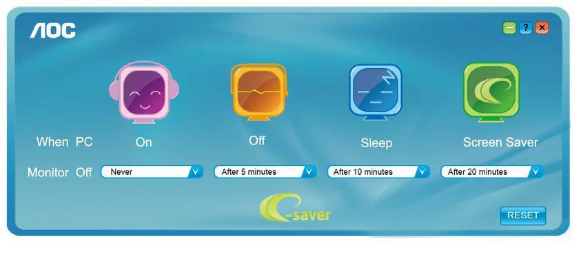 e-saver Tervetuloa AOC e-saver -virranhallintaohjelmistoon!